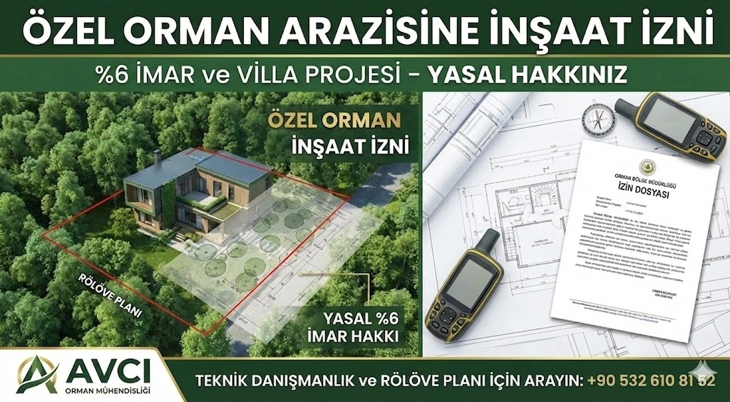 Özel Orman Arazisine İnşaat İzni (%6 İmar ve Villa Projesi)
